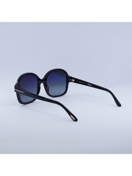 Tom Ford Hanley FT1034 01B Sunglasses Shiny Black Square Frame, Smoke Lenses
